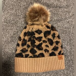 Britt’s Knits Cheetah Pom Pom Hat